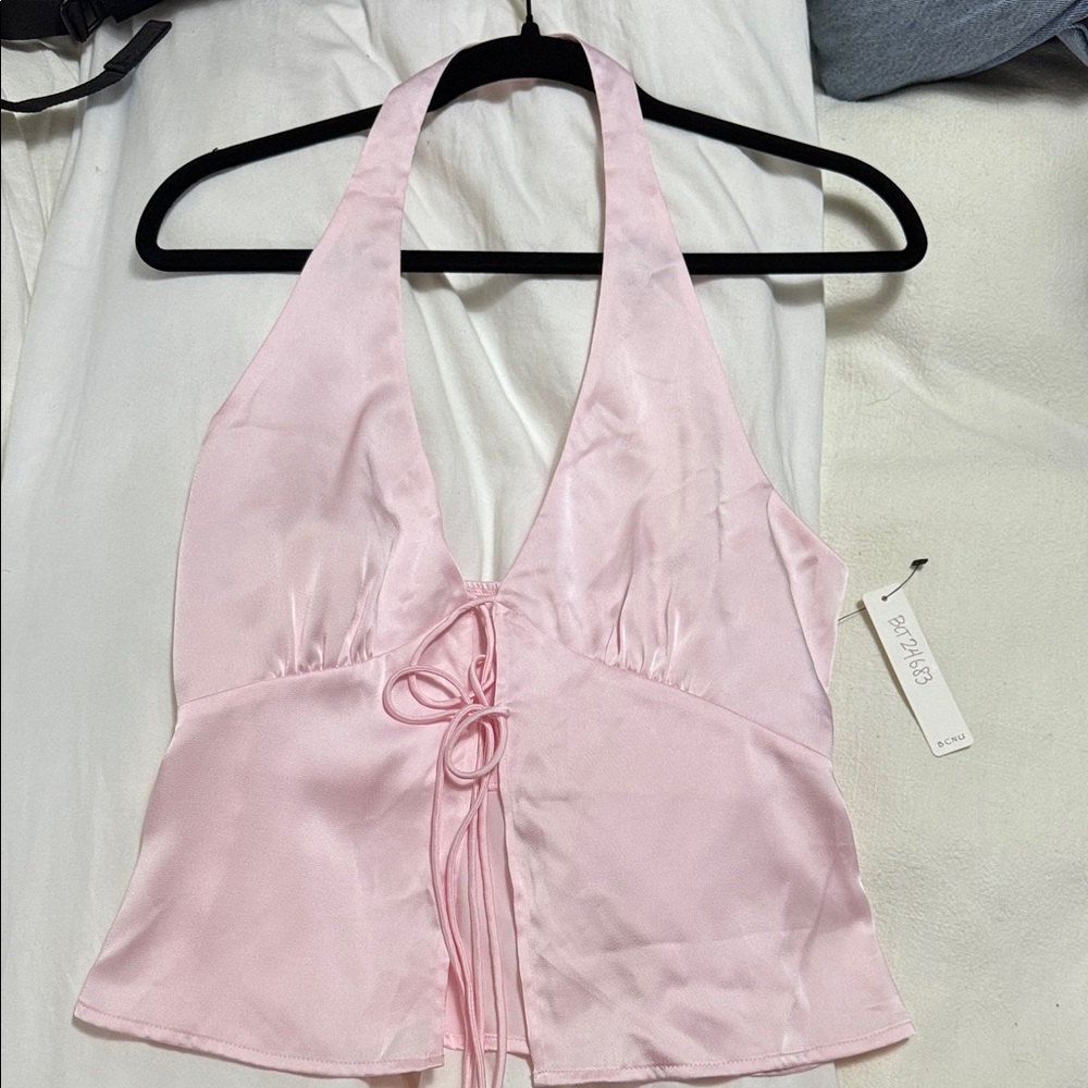 Pink Halter Top Blouse